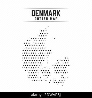 Dotted Map of Denmark, can be used for business designs, presentation designs or any suitable designs. Stock Vector