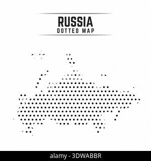 Dotted Map of Russia, can be used for business designs, presentation designs or any suitable designs. Stock Vector