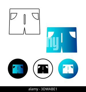 Abstract Shorts Icon Illustration, can be used for business designs, presentation designs or any suitable designs. Stock Vector