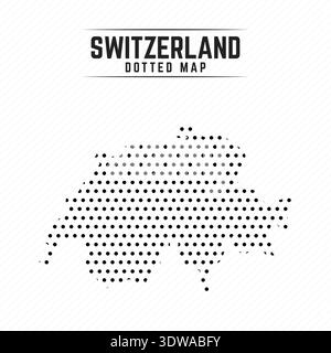 Dotted Map of Switzerland, can be used for business designs, presentation designs or any suitable designs. Stock Vector