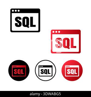 Abstract SQL Icon Illustration, can be used for business designs, presentation designs or any suitable designs. Stock Vector