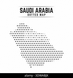 Dotted Map of Saudi Arabia, can be used for business designs, presentation designs or any suitable designs. Stock Vector