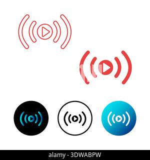 Abstract Streaming Icon Illustration, can be used for business designs, presentation designs or any suitable designs. Stock Vector