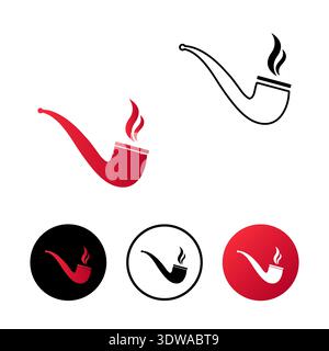 Abstract Smoking Pipe Icon Illustration, can be used for business designs, presentation designs or any suitable designs. Stock Vector