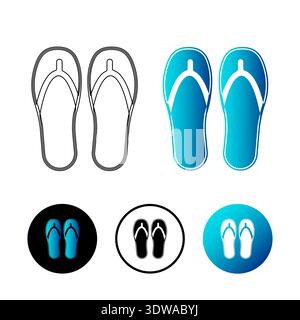 Abstract Slippers Icon Illustration, can be used for business designs, presentation designs or any suitable designs. Stock Vector