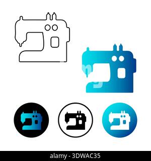 Abstract Sewing Machine Icon Illustration, can be used for business designs, presentation designs or any suitable designs. Stock Vector