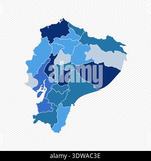Ecuador Detailed Map With States, can be used for business designs, presentation designs or any suitable designs. Stock Vector