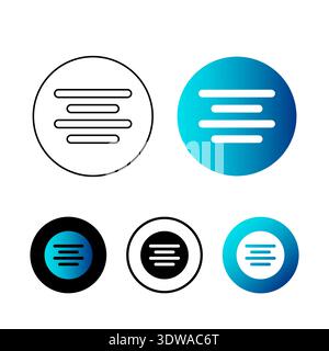 Abstract Text Align Center Icon Illustration, can be used for business designs, presentation designs or any suitable designs. Stock Vector