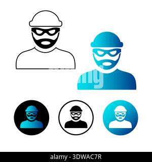Abstract Thief Icon Illustration, can be used for business designs, presentation designs or any suitable designs. Stock Vector