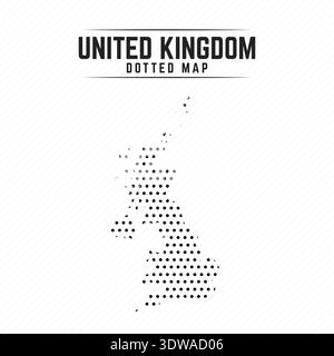 Dotted Map of United Kingdom, can be used for business designs, presentation designs or any suitable designs. Stock Vector