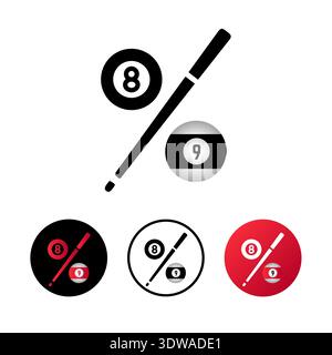Abstract Snooker Billiards Icon Illustration, can be used for business designs, presentation designs or any suitable designs. Stock Vector