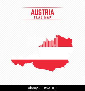 Flag Map of Austria. Austria Flag Map, can be used for business designs, presentation designs or any suitable designs. Stock Vector