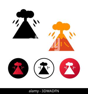 Abstract Volcano Icon Illustration, can be used for business designs, presentation designs or any suitable designs. Stock Vector
