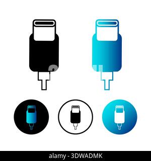 Abstract Usb Type C Icon Illustration, can be used for business designs, presentation designs or any suitable designs. Stock Vector