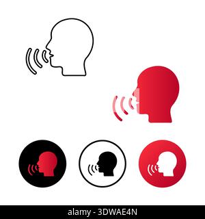 Abstract Talking Icon Illustration, can be used for business designs, presentation designs or any suitable designs. Stock Vector