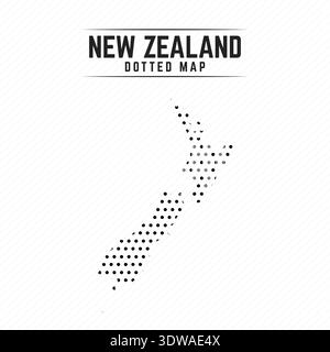 Dotted Map of New Zealand, can be used for business designs, presentation designs or any suitable designs. Stock Vector