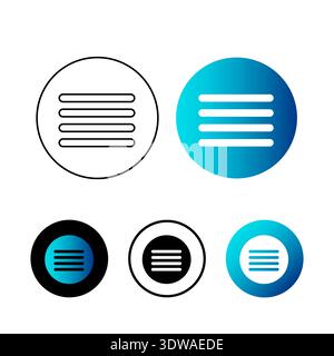 Abstract Text Align Justify Icon Illustration, can be used for business designs, presentation designs or any suitable designs. Stock Vector