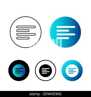 Abstract Text Align Left Icon Illustration, can be used for business designs, presentation designs or any suitable designs. Stock Vector