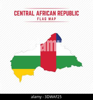 Flag Map of Central African Republic. Central African Republic Flag Map, can be used for business designs, presentation designs or any suitable design Stock Vector