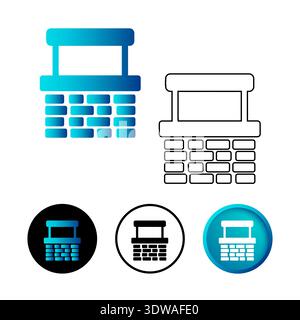 Abstract Water Well Icon Illustration, can be used for business designs, presentation designs or any suitable designs. Stock Vector