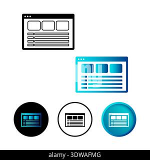 Abstract Website Design Icon Illustration, can be used for business designs, presentation designs or any suitable designs. Stock Vector