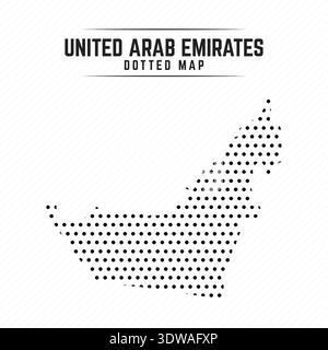 United Arab Emirates map with dotted pattern vector illustration Stock ...