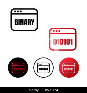 Binary Code Icon Illustration, can be used for business designs, presentation designs or any suitable designs. Stock Vector