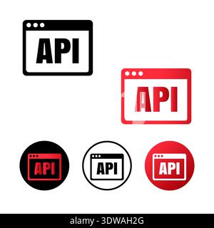 API Code Icon Illustration, can be used for business designs, presentation designs or any suitable designs. Stock Vector