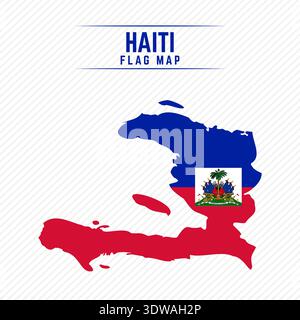 Flag Map of Haiti. Haiti Flag Map, can be used for business designs, presentation designs or any suitable designs. Stock Vector