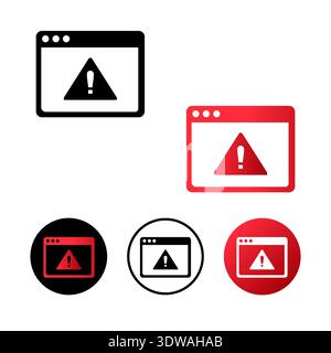 Browser Error Icon Illustration, can be used for business designs, presentation designs or any suitable designs. Stock Vector