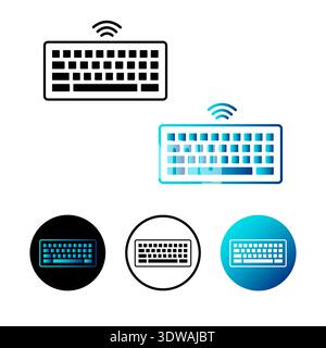 Abstract Wireless Computer Keyboard Icon Illustration, can be used for business designs, presentation designs or any suitable designs. Stock Vector