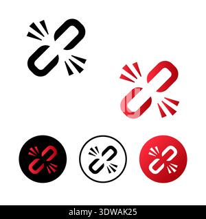 Broken Link Icon Illustration, can be used for business designs, presentation designs or any suitable designs. Stock Vector
