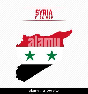 Flag Map of Syria. Syria Flag Map, can be used for business designs, presentation designs or any suitable designs. Stock Vector