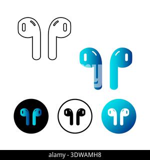 Creative Earbuds Icon Illustration, can be used for business designs, presentation designs or any suitable designs. Stock Vector