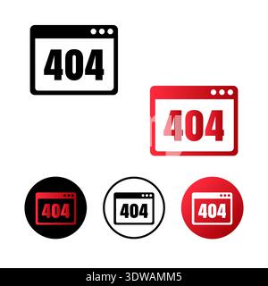 Browser Error 404 Icon Illustration, can be used for business designs, presentation designs or any suitable designs. Stock Vector