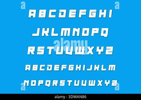 Modern Square Alphabet Font A to Z, can be used for business designs, presentation designs or any suitable designs. Stock Vector