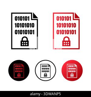 Encrypted File Icon Illustration, can be used for business designs, presentation designs or any suitable designs. Stock Vector