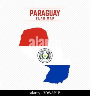 Flag Map of Paraguay. Paraguay Flag Map, can be used for business designs, presentation designs or any suitable designs. Stock Vector