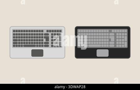 Flat Laptop Keyboard Illustration, can be used for business designs, presentation designs or any suitable designs. Stock Vector