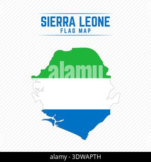 Flag Map of Sierra Leone. Sierra Leone Flag Map, can be used for business designs, presentation designs or any suitable designs. Stock Vector