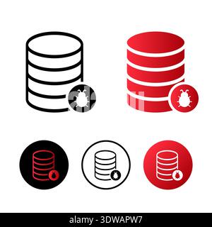 Database Bug Icon Illustration, can be used for business designs, presentation designs or any suitable designs. Stock Vector