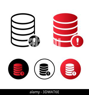 Database Error Icon Illustration, can be used for business designs, presentation designs or any suitable designs. Stock Vector
