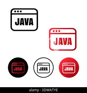 Java Code Icon Illustration, can be used for business designs, presentation designs or any suitable designs. Stock Vector