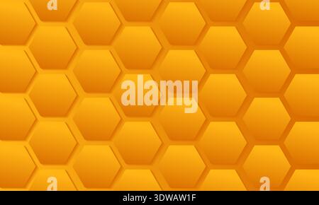 Modern Yellow Hexagonal Honeycomb Background, can be used for business designs, presentation designs or any suitable designs. Stock Vector