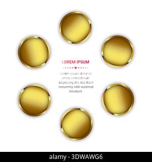 Golden Circular Circles With Text Space, can be used for business designs, presentation designs or any suitable designs. Stock Vector