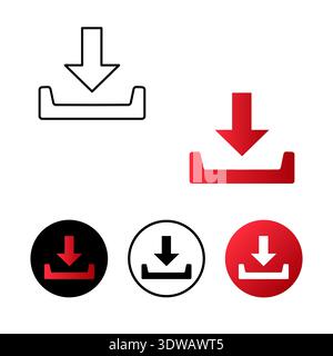 Download Icon Flat Design, can be used for business designs, presentation designs or any suitable designs. Stock Vector
