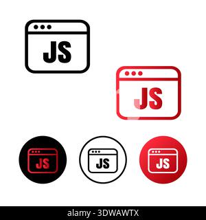 Javascript Code Icon Illustration, can be used for business designs, presentation designs or any suitable designs. Stock Vector