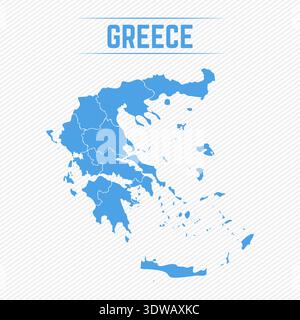 Greece Detailed Map With States, can be used for business designs, presentation designs or any suitable designs. Stock Vector
