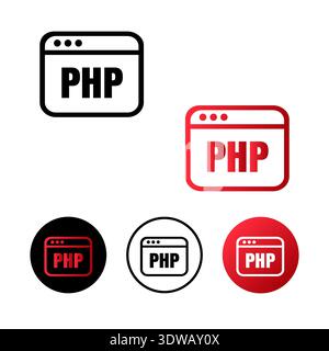 PHP Code Icon Illustration, can be used for business designs, presentation designs or any suitable designs. Stock Vector
