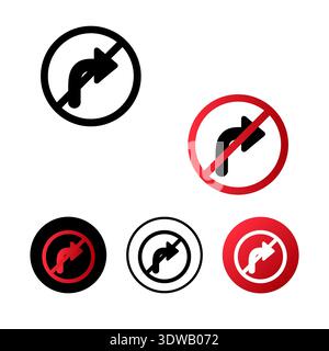 No Right Turn Icon Design, can be used for business designs, presentation designs or any suitable designs. Stock Vector
